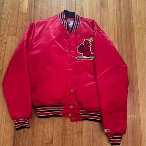 MLB Red Bomber Jacket with Cardinal Logo